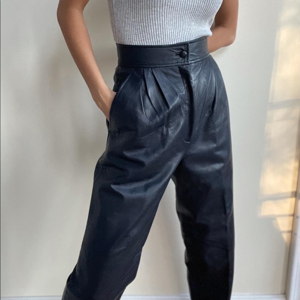 Vintage Black Leather Pants